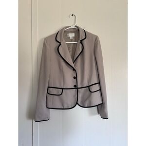 Casual Corner Annex Acetate Women's Blazer Size 10 Taupe Black